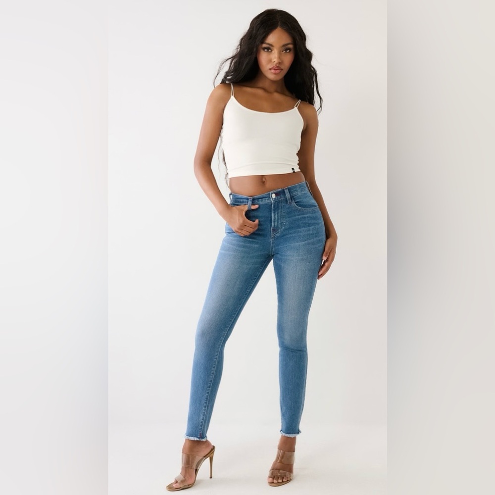 True Religion Halle High Rise Super Skinny Jeans Medium Stretch Big T Flattering
